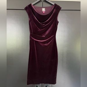 Vince Camuto plum velvet dress. Size 8.